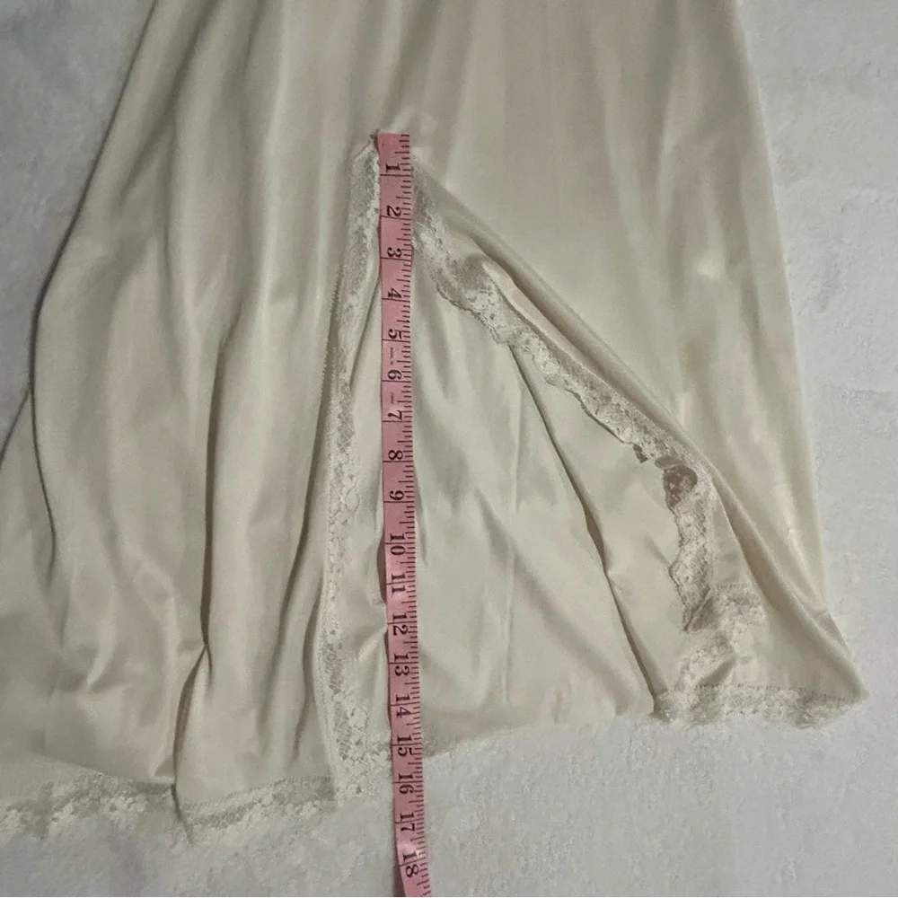 Vintage White Satin Chemise Midi Length - Picture 9 of 9